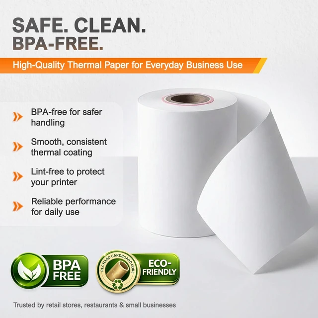 Alt view image 13 of 14 - Square Terminal Paper Rolls 2 1/4" x 55' BPA Free Thermal Receipt Paper for Square Credit Card Machine POS Printer, 50 Pack