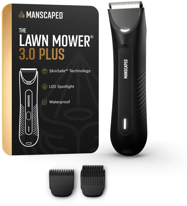 Alt view image 8 of 14 - ® The Lawn Mower® 3.0 Plus Groin & Body Hair Trimmer | Updated SkinSafe® Trimmer Blade, Waterproof Wet/Dry Groomer, USB-C Rechargeable, Mens Wireless Ball Shaver, Tuxedo Black