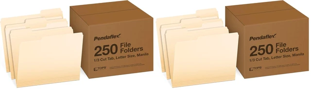 Alt view image 8 of 14 - File Folders,250 Bulk Package,Durable Manila Folders,Letter Size (8.5" x 11"),3 Tabs for Easy Labeling,Everyday Filing Essential for Offices,Classrooms&Home Document Organization (Pack of 2)