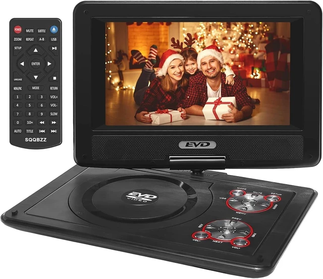 Alt view image 7 of 12 - 11.5" Portable DVD Player with 9.5" Swivel Screen, 5-Hours Rechargeable Battery,Car DVD Player,Support CD/DVD/SD Card/USB,Regions Free,Dual Speakers, Black