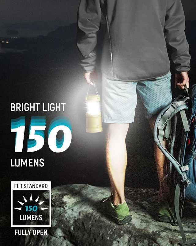 Alt view image 10 of 14 - Lichamp 4 Pack LED Camping Lanterns, Battery Powered Camping Lights LED Collapsible Flashlight Portable Emergency Supplies Kit, A4YL