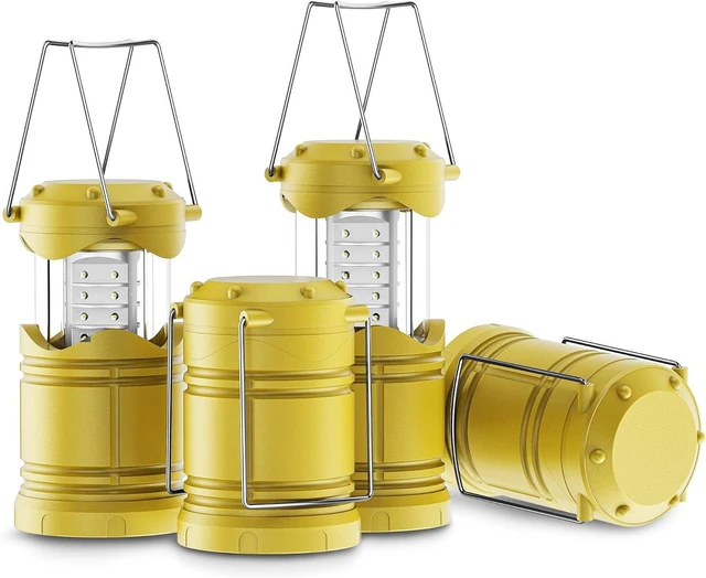 Alt view image 8 of 14 - Lichamp 4 Pack LED Camping Lanterns, Battery Powered Camping Lights LED Collapsible Flashlight Portable Emergency Supplies Kit, A4YL