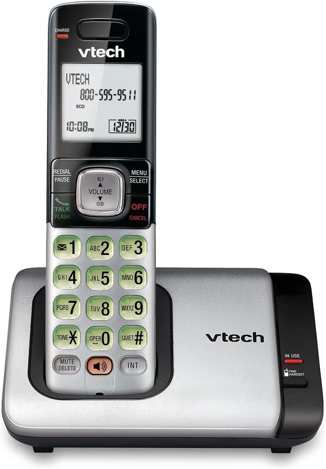 Alt view image 8 of 14 - VTech CS6719 DECT 6.0 Cordless Phone with Caller ID/Call Waiting, 1 Cordless Handset, Silver/Black