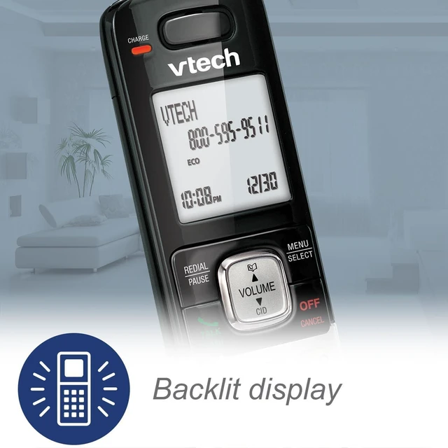 Alt view image 9 of 14 - VTech CS6719 DECT 6.0 Cordless Phone with Caller ID/Call Waiting, 1 Cordless Handset, Silver/Black