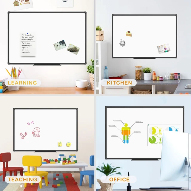 Alt view image 9 of 14 - Magnetic Whiteboard/White Board, Dry Erase Board 48 x 36 Inch Black Aluminum Frame Wall Mounted Board for Office Home and School