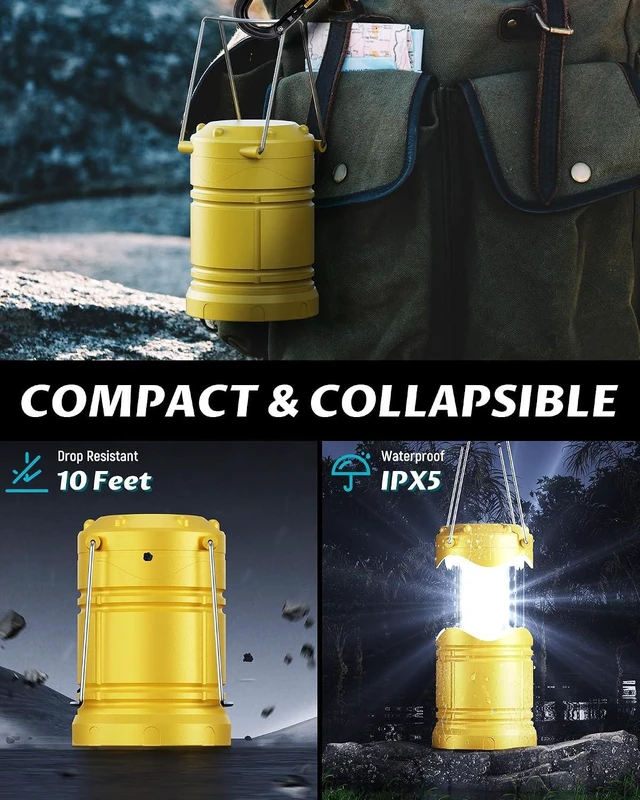 Alt view image 13 of 14 - Lichamp 4 Pack LED Camping Lanterns, Battery Powered Camping Lights LED Collapsible Flashlight Portable Emergency Supplies Kit, A4YL