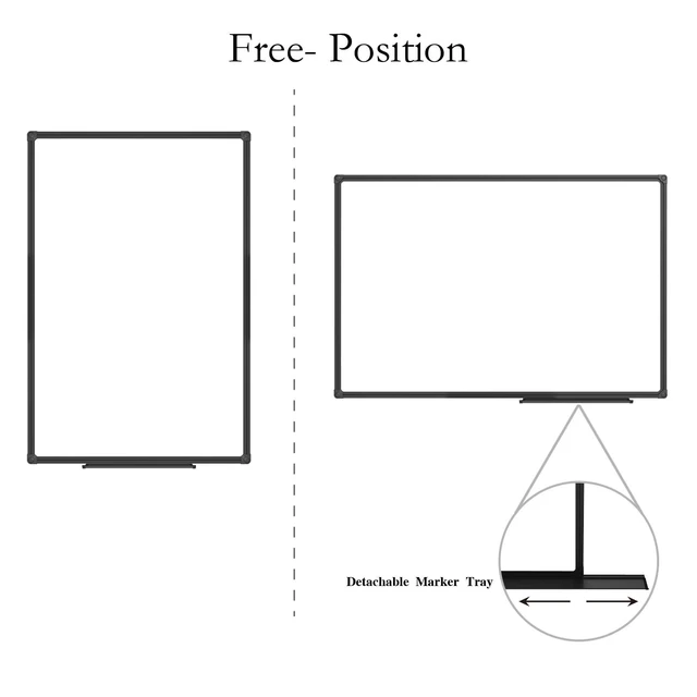 Alt view image 10 of 14 - Magnetic Whiteboard/White Board, Dry Erase Board 48 x 36 Inch Black Aluminum Frame Wall Mounted Board for Office Home and School
