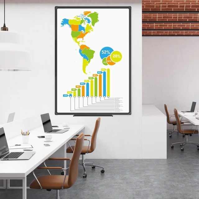 Alt view image 12 of 14 - Magnetic Whiteboard/White Board, Dry Erase Board 48 x 36 Inch Black Aluminum Frame Wall Mounted Board for Office Home and School