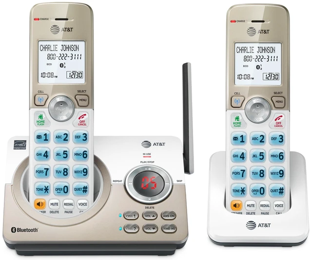 Alt view image 8 of 14 - DL72219 DECT 6.0 2-Handset Cordless Phone for Home with Connect to Cell, Call Blocking, 1.8" Backlit Screen, Big Buttons, intercom, and Unsurpassed Range
