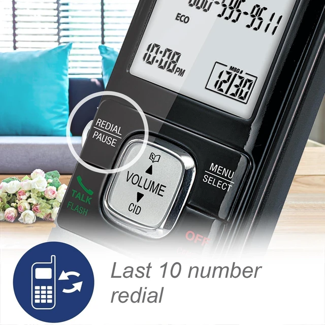 Alt view image 12 of 14 - VTech CS6719 DECT 6.0 Cordless Phone with Caller ID/Call Waiting, 1 Cordless Handset, Silver/Black