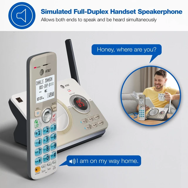 Alt view image 14 of 14 - DL72219 DECT 6.0 2-Handset Cordless Phone for Home with Connect to Cell, Call Blocking, 1.8" Backlit Screen, Big Buttons, intercom, and Unsurpassed Range