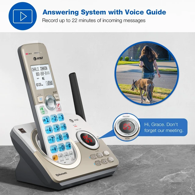 Alt view image 11 of 14 - DL72219 DECT 6.0 2-Handset Cordless Phone for Home with Connect to Cell, Call Blocking, 1.8" Backlit Screen, Big Buttons, intercom, and Unsurpassed Range