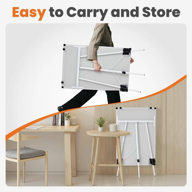 Alt view image 12 of 14 - 36" x 24" Magnetic White Board with Stand, Standing Dry Erase Board, Whiteboard with 1 Dry Eraser & 2 Multicolor Markers & 4 Magnetic Pins, Aluminium Frame for Home, School, Office, White