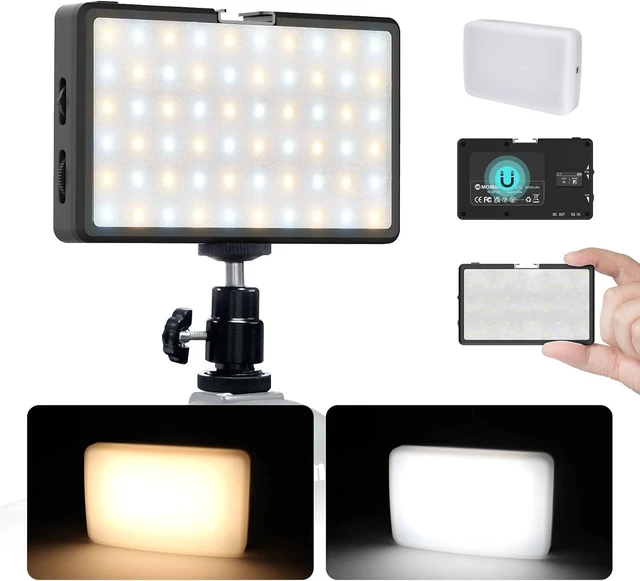 Alt view image 8 of 14 - LED Video Light, Moman Camera Light for Photography, Portable 5000mAh Video Recording Lights with Cold Shoe, Mini Light CRI 98+ Dimmable 2500-9000K Video Lighting, On-Camera-LED-Video-Light