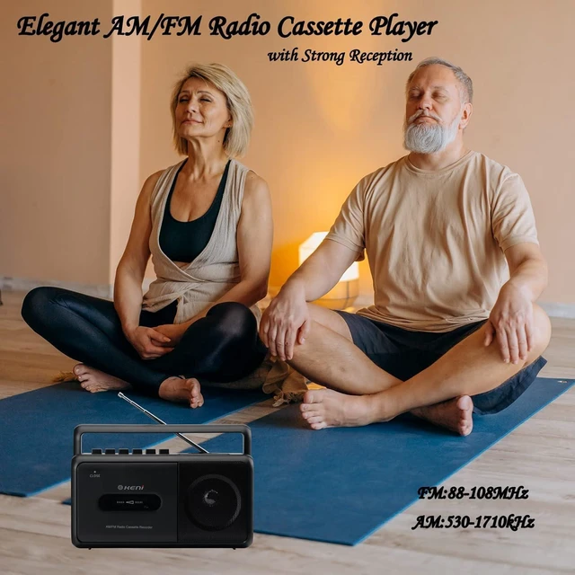 Alt view image 11 of 14 - G Keni Portable Cassette Tape Player Recorder, AM/FM Radio Cassette Player with Built in Speaker, Headphone Jack, AC or Battery Operated Tape Player, Black