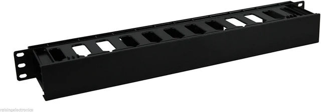 Alt view image 7 of 8 - 1U Horizontal Rack Mount Cable Management Unit with Panel Plastic 19" Rack Mount