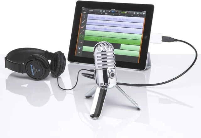 Alt view image 11 of 14 - Samson Meteor Mic USB Condenser Podcasting Podcast Recording Desktop Microphone