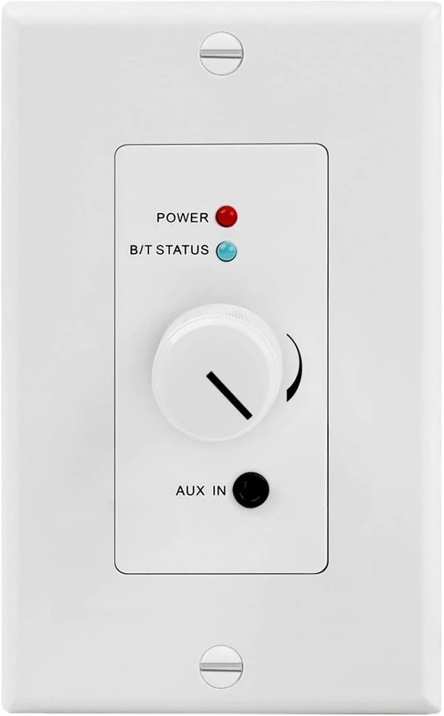 Alt view image 8 of 14 - TNP in Wall Bluetooth Receiver Amplifier - Bluetooth Wall Plate Receiver with 120W BT 5.0 aptX Stereo Amplifier, Volume Control and 3.5mm AUX Input for 4-Speaker Systems