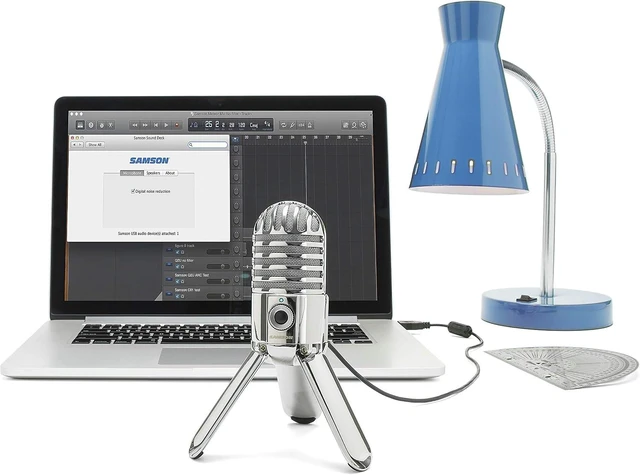 Alt view image 12 of 14 - Samson Meteor Mic USB Condenser Podcasting Podcast Recording Desktop Microphone