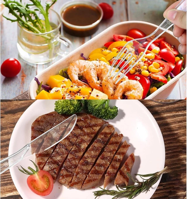 Alt view image 13 of 14 - 1000 Count Plastic Silverware Heavy Duty 500 Forks 500 Spoons | Shatterproof BPA-Free Disposable Cutlery Heat Resistant Disposable Plastic Utensils for Catering & Events, Party Supplies