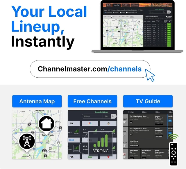 Alt view image 14 of 14 - Channel Master FLATenna - Indoor Digital HDTV Antenna, 12' Coaxial Cable, Superior Reception Range & Signal Reliability, Supports 4K Smart TVs, OTA Broadcast & NextGen TV, Easy Install