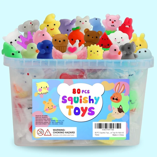 Alt view image 8 of 14 - 80Pcs Party Favors for Kids 4-8, Kawaii Squishies Mochi Squishy Toy Bulk Fidget Sensory Toys Birthday Gifts for Boys Girls, Easter Basket Stuffers Egg Fillers Treasure Box Classroom Prizes Goodie Bag