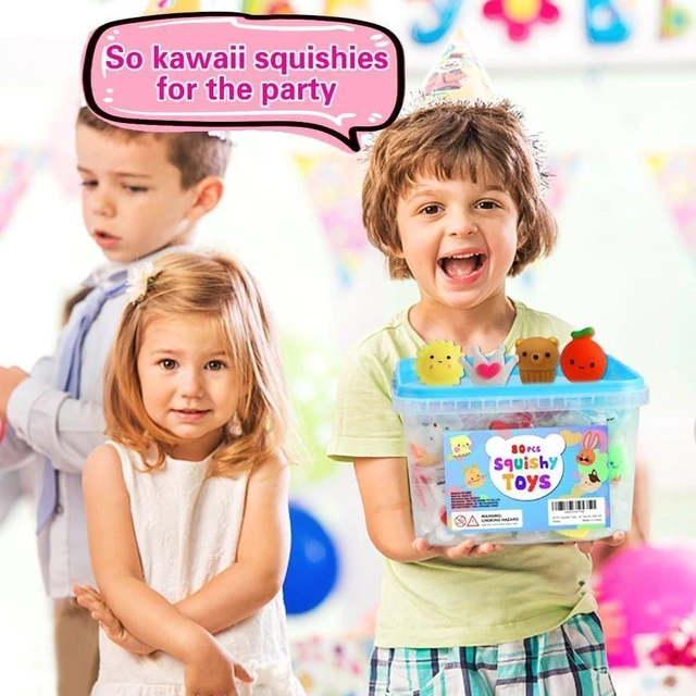 Alt view image 11 of 14 - 80Pcs Party Favors for Kids 4-8, Kawaii Squishies Mochi Squishy Toy Bulk Fidget Sensory Toys Birthday Gifts for Boys Girls, Easter Basket Stuffers Egg Fillers Treasure Box Classroom Prizes Goodie Bag
