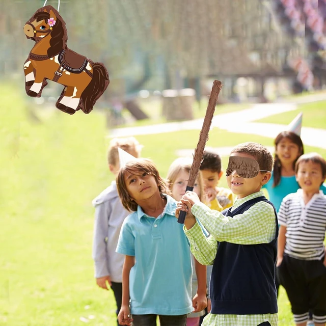 Alt view image 13 of 14 - Horse Piñata Brown Horse Birthday Party Decorations Cowgirl Piñata with Bat Stick Blindfold Mask Western Party Game Supplies for Cowgirl Birthday Baby Shower Decoration, 15 x 13.4 x 3.2 Inch