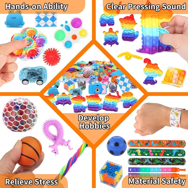 Alt view image 11 of 14 - 1000 Pcs Party Favors for Kids, Fidget Toys Bulk, Birthday Gift Toys, Fidgets Stocking Stuffers, Treasure Box Birthday Party, Goodie Bag Stuffers, Carnival Prizes, Pinata Filler Stuffers for Classroom
