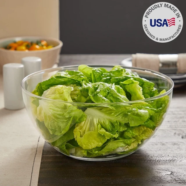 Alt view image 9 of 14 - US Acrylic Vista Clear Plastic Salad and Serving 10-inch Bowls | set of 3 | Reusable, BPA-free, Made in the USA | 135 oz. capacity