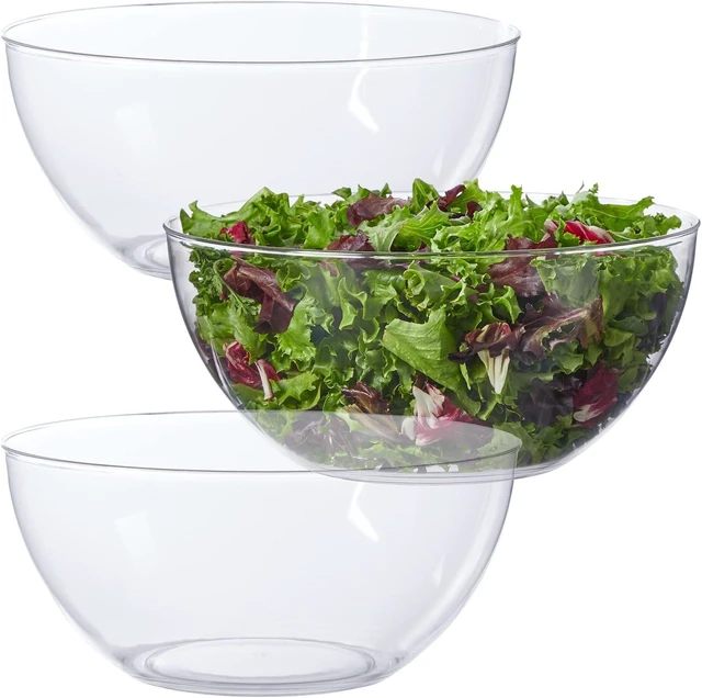 Alt view image 8 of 14 - US Acrylic Vista Clear Plastic Salad and Serving 10-inch Bowls | set of 3 | Reusable, BPA-free, Made in the USA | 135 oz. capacity
