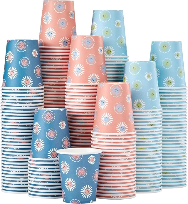 Alt view image 8 of 14 - SIUQ [600 Pack 5 oz Paper Cups, Disposable Bathroom Cups, Small Mouthwash Cups, Hot/Cold Beverage Drinking Mini Cup for Party, Picnic, BBQ, Travel (Daisy)