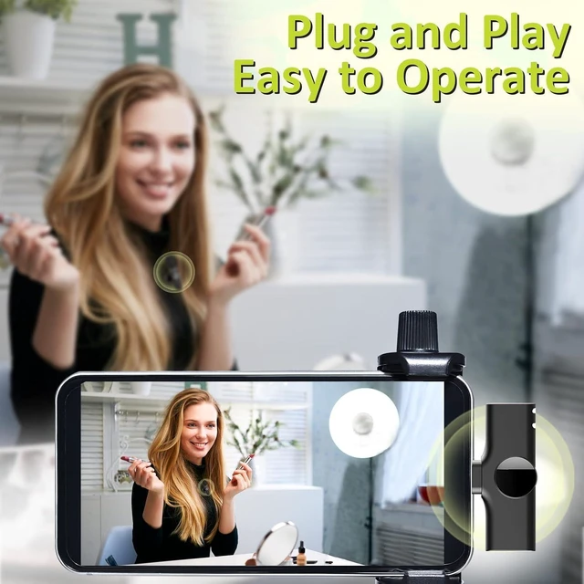 Alt view image 9 of 14 - Wireless Mics, Wireless Clip on Microphones, Lapel Microphone A2d One Pair Two, for Android Phone, iPhone 15, Laptop, Video Recording
