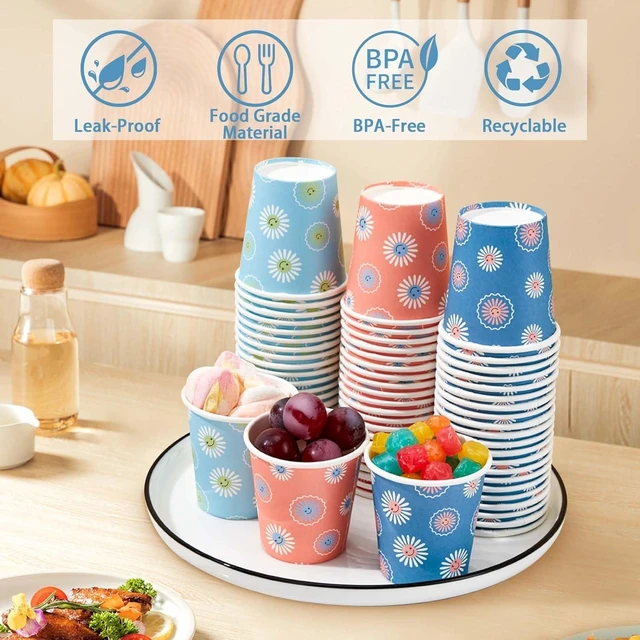 Alt view image 12 of 14 - SIUQ [600 Pack 5 oz Paper Cups, Disposable Bathroom Cups, Small Mouthwash Cups, Hot/Cold Beverage Drinking Mini Cup for Party, Picnic, BBQ, Travel (Daisy)