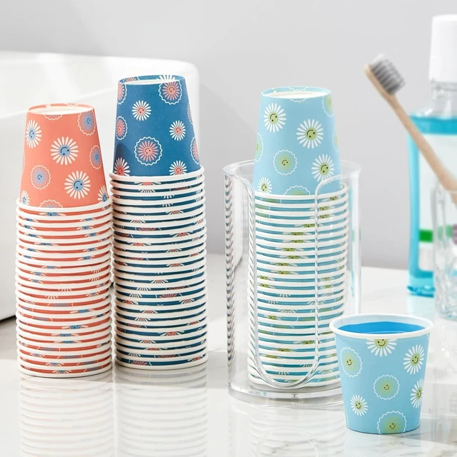 Alt view image 14 of 14 - SIUQ [600 Pack 5 oz Paper Cups, Disposable Bathroom Cups, Small Mouthwash Cups, Hot/Cold Beverage Drinking Mini Cup for Party, Picnic, BBQ, Travel (Daisy)