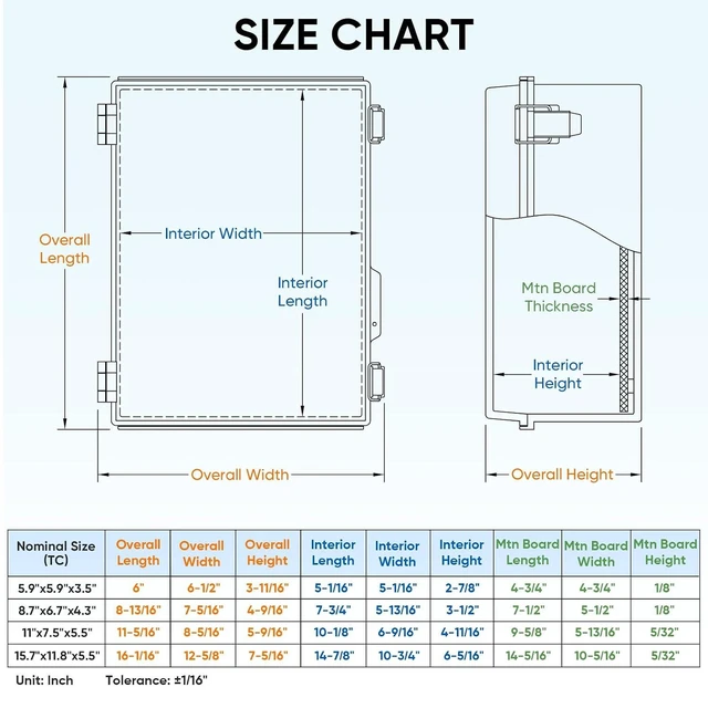 Alt view image 13 of 14 - TICONN Outdoor Electrical Box Waterproof, Junction Box IP67 ABS Plastic Enclosure with Hinged Cover with Mounting Plate, Wall Brackets, Cable Glands (Clear, 8.7"x6.7"x4.3")