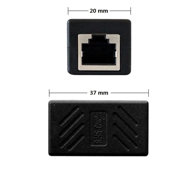 Alt view image 9 of 12 - RJ45 Cat5 Couplers (20 Pack) | in Line Coupler Cat5 Cat5e Cat6 Cat7 Ethernet Cable 8P8C Extender Adapter Female to Female, Black