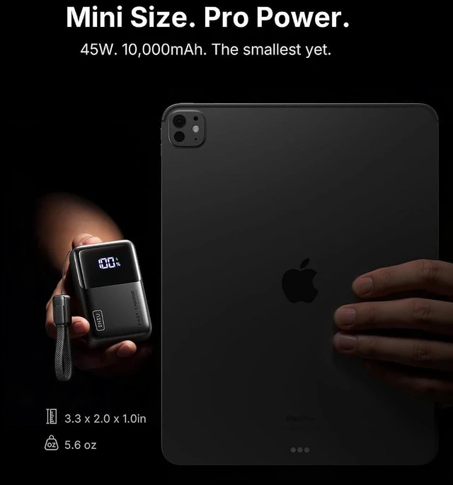 Alt view image 9 of 14 - INIU Portable Charger, Ultra Mini 10000mAh 45W Fast Charging Power Bank | Flight-Safe, USB-C Cable, Travel Essential, 45W Battery Phone Pack for iPhone 17 16 Samsung S26 Google iPad etc