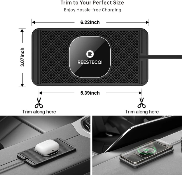 Alt view image 13 of 14 - Magnetic Wireless Car Charger Pad, REESTECQI 15W Wireless Charging Pad for Magsafe Charger Wireless Charger for Car Non Slip Type C with 40W Car Charger for iPhone 17/16/15/14/13/12 (1M Cable)