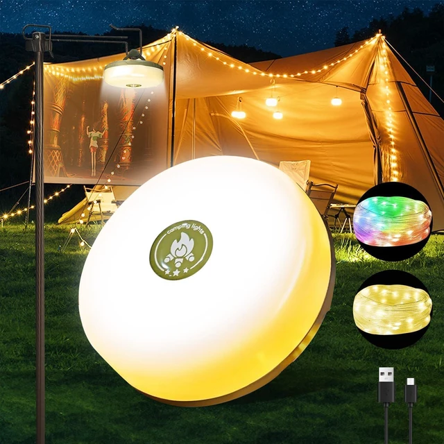 Alt view image 6 of 10 - Camping String Lights,Camping Essentials Gear 32.8FT Lamp Lights Waterproof, 4 in 1 Outdoor String Lights with 8 Modes for Awn Tent Yard Garden Hiking Travel Decoration and Holiday Christmas Gift