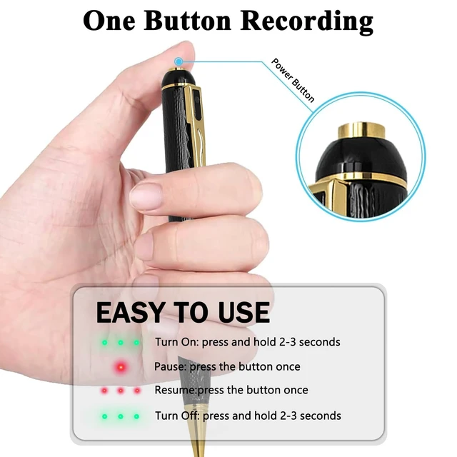 Alt view image 7 of 8 - 128GB Mini Hidden Camera Pen, 1080P FHD Nanny Cam with 300 Min Long Battery Life, One-Button Operation, Metal Body Micro Security Camera for Home Office (128GB)