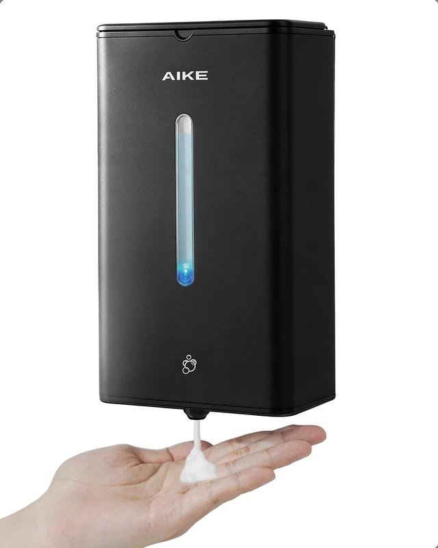 Alt view image 8 of 14 - Automatic Foam Soap Dispenser 33.8oz for Bathroom,Matteblack AK1207FA | Rich Foam and Steel Finish,5-Level Adjustable and Key for Commercial(Battery Not Included),Screw Wall Mount for Space-Saving