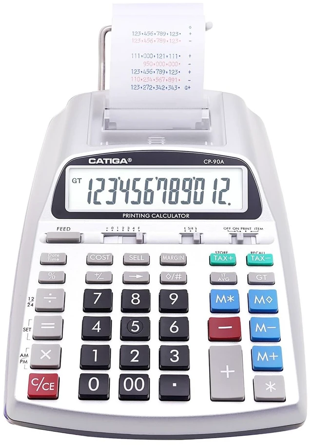 Alt view image 8 of 14 - Printing Calculator with Tape Print Out - 10 Key Adding Machine with Paper Roll, Desktop Electric Calculator for Accounting, Business, Finance, Home Office Use CP90A