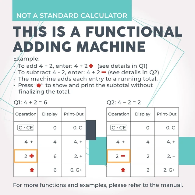 Alt view image 12 of 14 - Printing Calculator with Tape Print Out - 10 Key Adding Machine with Paper Roll, Desktop Electric Calculator for Accounting, Business, Finance, Home Office Use CP90A