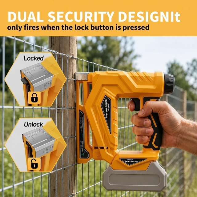 Alt view image 12 of 14 - Upholstery Staple Gun Compatible with Dewalt 20V MAX Battery | (NO Battery): Impact Force Adjustment for DIY(Tool Only) - with 1000 3/8" Staples 1000 5/8" Brad Nails