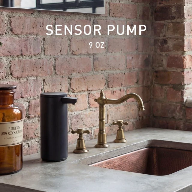 Alt view image 7 of 10 - Liquid Sensor Pump, 9 oz Automatic Soap Dispenser for Kitchen and Bathroom, Touchless Motion Sensor, Variable Dispense, Rechargeable, No-Drip Spout, High-Grade Matte Black Steel