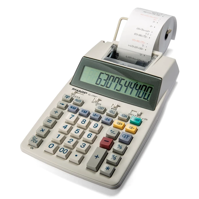 Alt view image 8 of 14 - Two-Color Printing Calculator, White (EL-1750V) | Fast 2.2 Lines-Per-Second Ink Printer with Cost, Sell and Margin Keys, Metal and Plastic Enclosure, 9.1 x 5.9-Inches