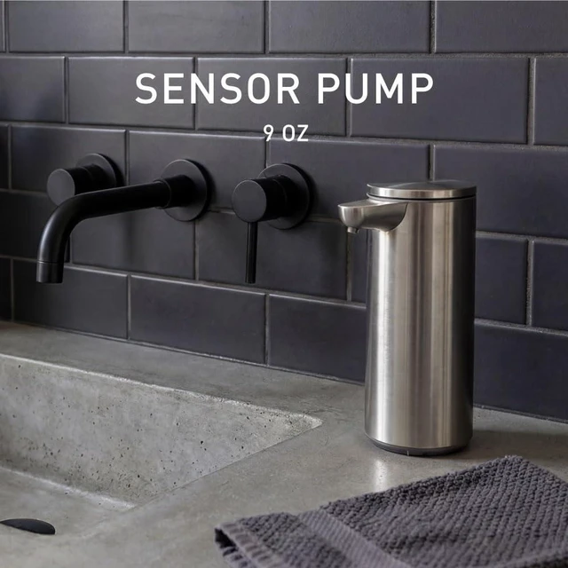 Alt view image 7 of 10 - Liquid Sensor Pump, 9 oz Automatic Soap Dispenser for Kitchen and Bathroom, Touchless Motion Sensor, Variable Dispense, Rechargeable, No-Drip Spout, High-Grade Brushed Stainless Steel