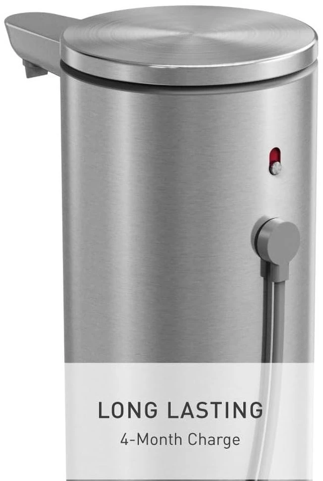 Alt view image 10 of 10 - Liquid Sensor Pump, 9 oz Automatic Soap Dispenser for Kitchen and Bathroom, Touchless Motion Sensor, Variable Dispense, Rechargeable, No-Drip Spout, High-Grade Brushed Stainless Steel
