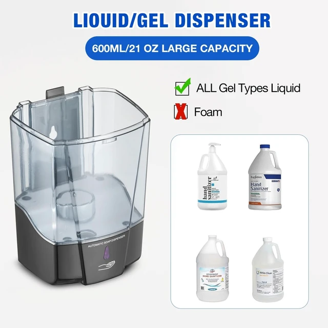 Alt view image 14 of 14 - 4 Pack Automatic Soap Dispenser Touchless,600 ml / 20 oz Commercial Hand Soap Dispenser,Wall Mount Hand sanitizer Dispenser for Bathroom Offices Home Kitchen HotelBlack